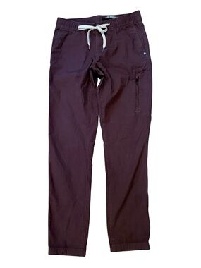 Vuori Drawstring Pants XS Burgundy Performance Jogger Lightweight Travel Casual